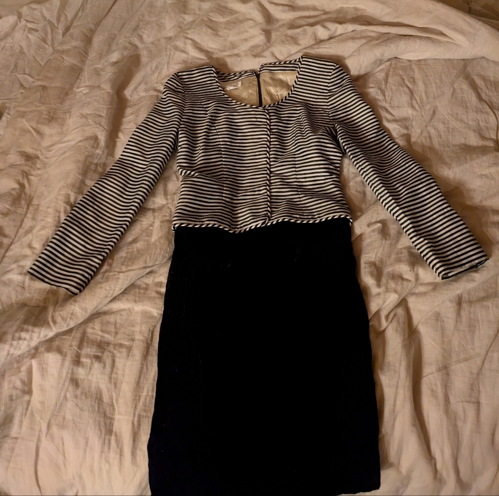 Christian Dior Vintage Striped Black and White Dress